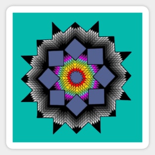 Star Mandala Grey Colorful Sticker